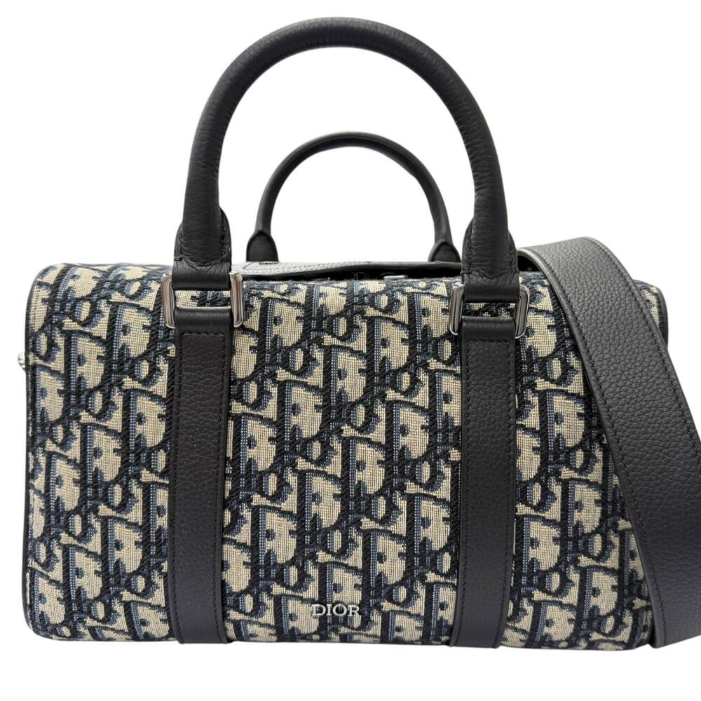 DIOR Homme 1ADDU114 Lango 26 Leather Oblique Jacquard Saddle 2-Way Shoulder B...